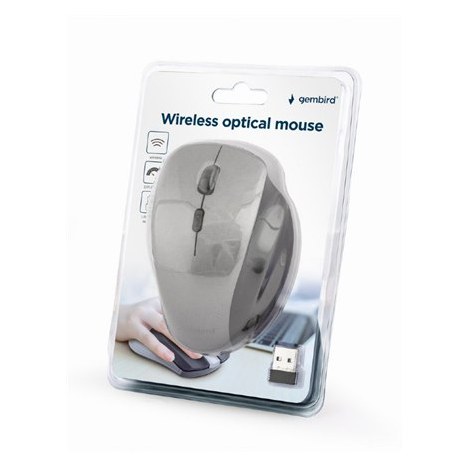 Gembird | Wireless Optical mouse | MUSW-6B-02-BG | Optical mouse | USB | Black-Spacegrey - 3